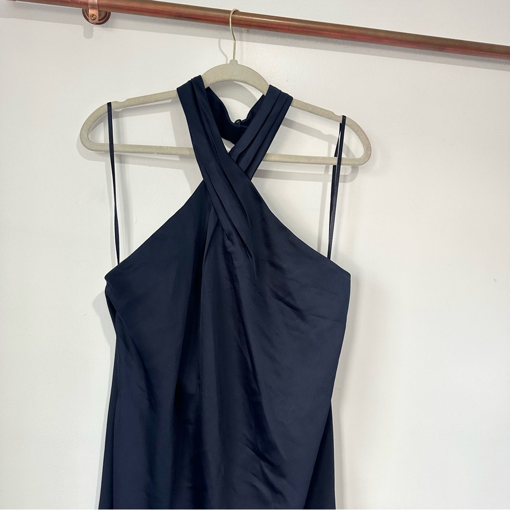 New Bhldn Ruby Twist Halter Satin Gown Midnight B… - image 7